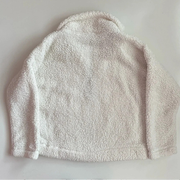 TOMMY HILFIGER Teddy Plush Sherpa Cream Fleece Quarter Zip Pullover Size Small - Picture 10 of 12